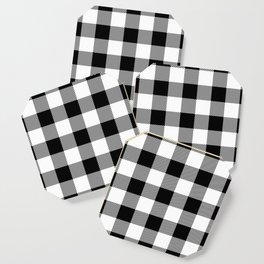 Black and White Buffalo Check Coaster