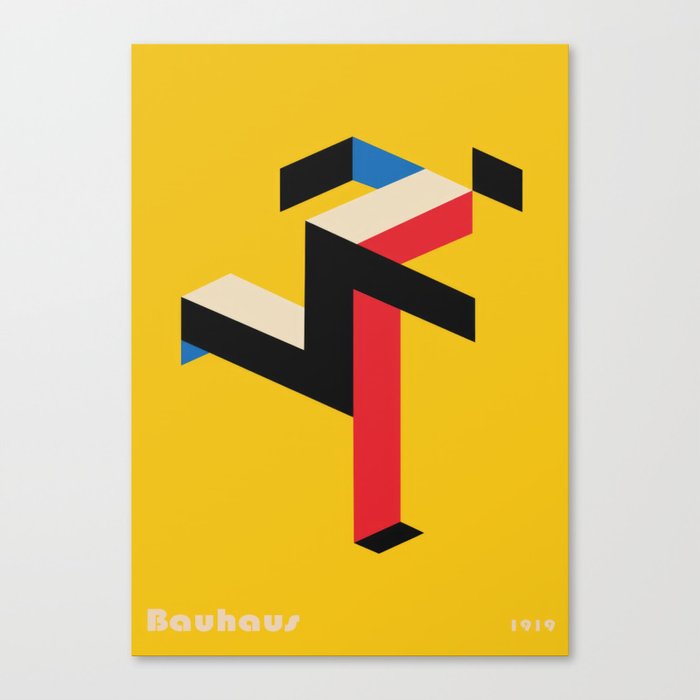 Bauhaus Running Man Poster Canvas Print