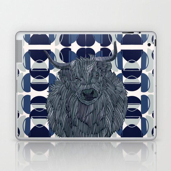 Fluffy Highland Cow Laptop & iPad Skin