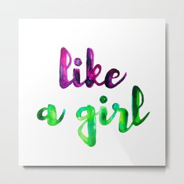 Like a Girl Metal Print | Girl, Pink, Dancer, Feminist, Women, Equality, Suffragette, Quote, Digital, Dance 