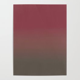Dark Red and Green Ombre Gradient Poster