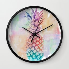 Rainbow Pineapple Wall Clock