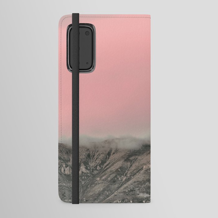 PInk Sunset over the Mountain - Nature and Landscape Photography Android Wallet Case