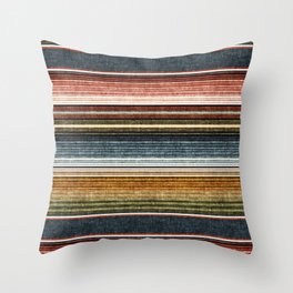 serape southwest stripe - earth tones Throw Pillow