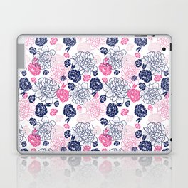 Blue and pink peonies Laptop Skin