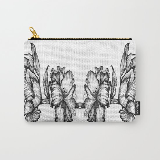 Floral ink II Mirror Carry-All Pouch