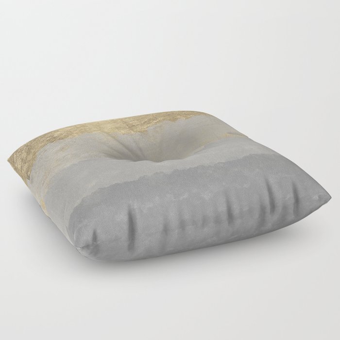 Geometrical ombre glacier gray gold watercolor Floor Pillow