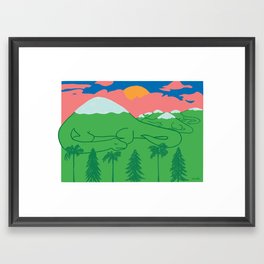 Dino Mountains Framed Art Print
