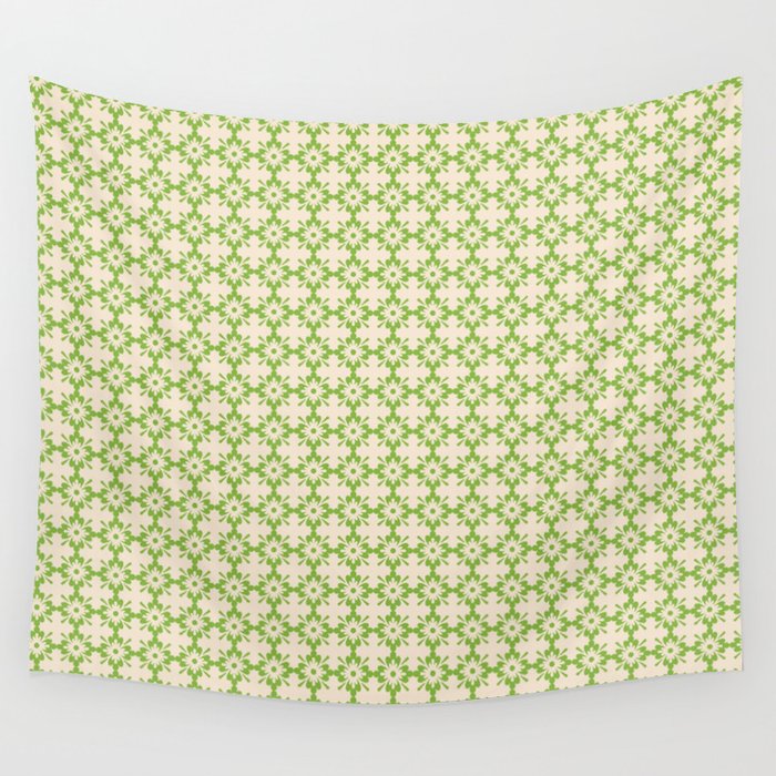 Floral vintage ornament pattern in green Wall Tapestry