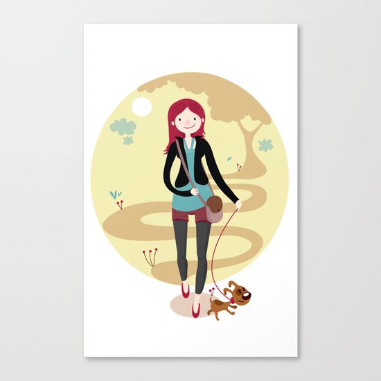 Walk the dog Canvas Print