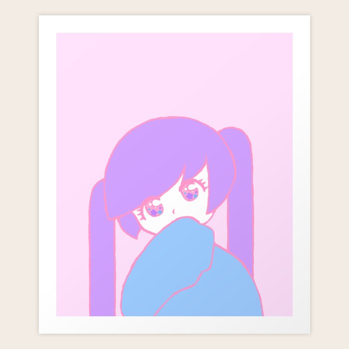Anime Pastel Girl Art Print By Bonbonbunny Society6