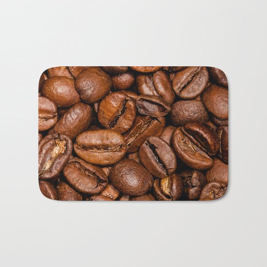 Shiny brown coffee beans Bath Mat