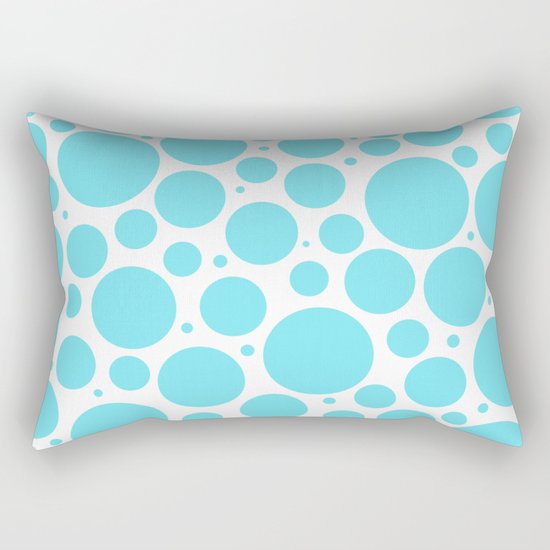 Aqua polkadots- Dot turquoise pattern Rectangular Pillow