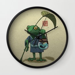 A frog and his...son? Wall Clock | Digital, Fantasy, Tadpole, Frog, Drawing 