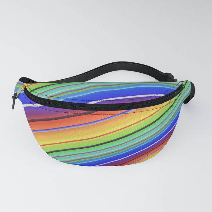 RAINBOW 1 bright red blue yellow green happy design Fanny Pack