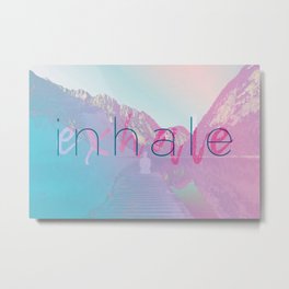 Inhale / Exhale Metal Print | Meditate, Inhale, Mountainlandscape, Exhale, Namaste, Mindfulness, Spiritual, Graphicdesign, Om, Mountains 