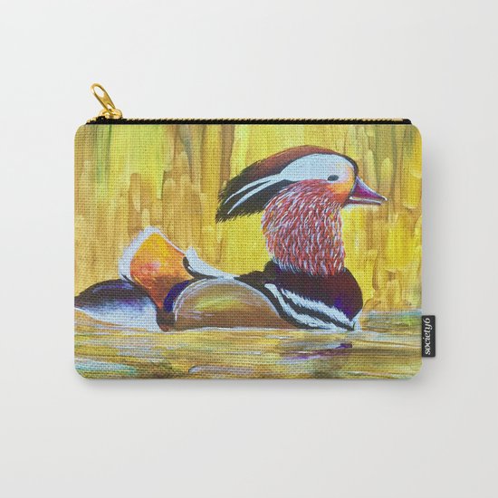 Colorful Mandarin Duck Floating on the water Carry-All Pouch