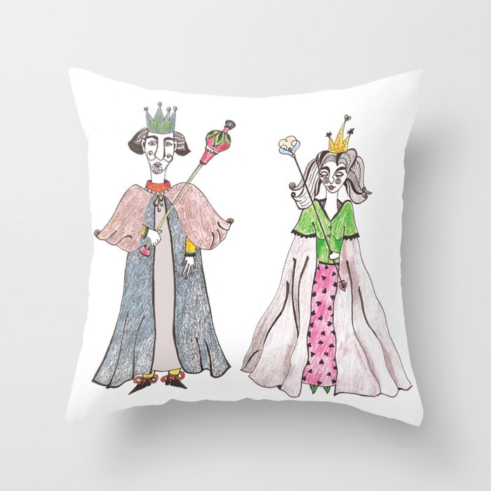 King and Queen Throw Pillow