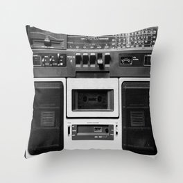 cassette recorder / audio player - 80s radio Throw Pillow