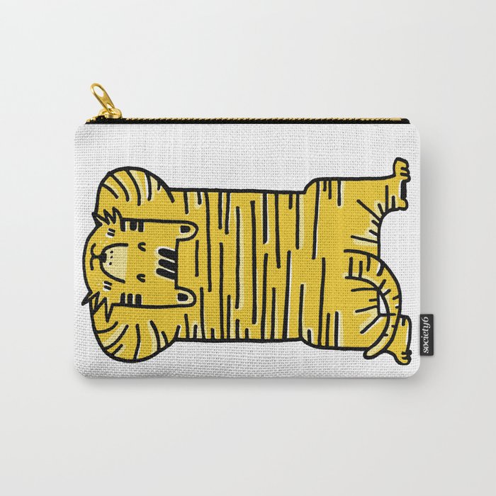 Sleeping golden Tiger with strip B/W illustration Carry-All Pouch