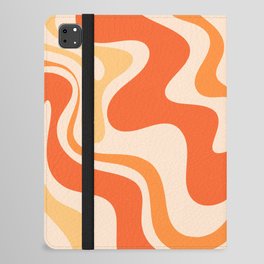Tangerine Liquid Swirl Retro Abstract Pattern iPad Folio Case
