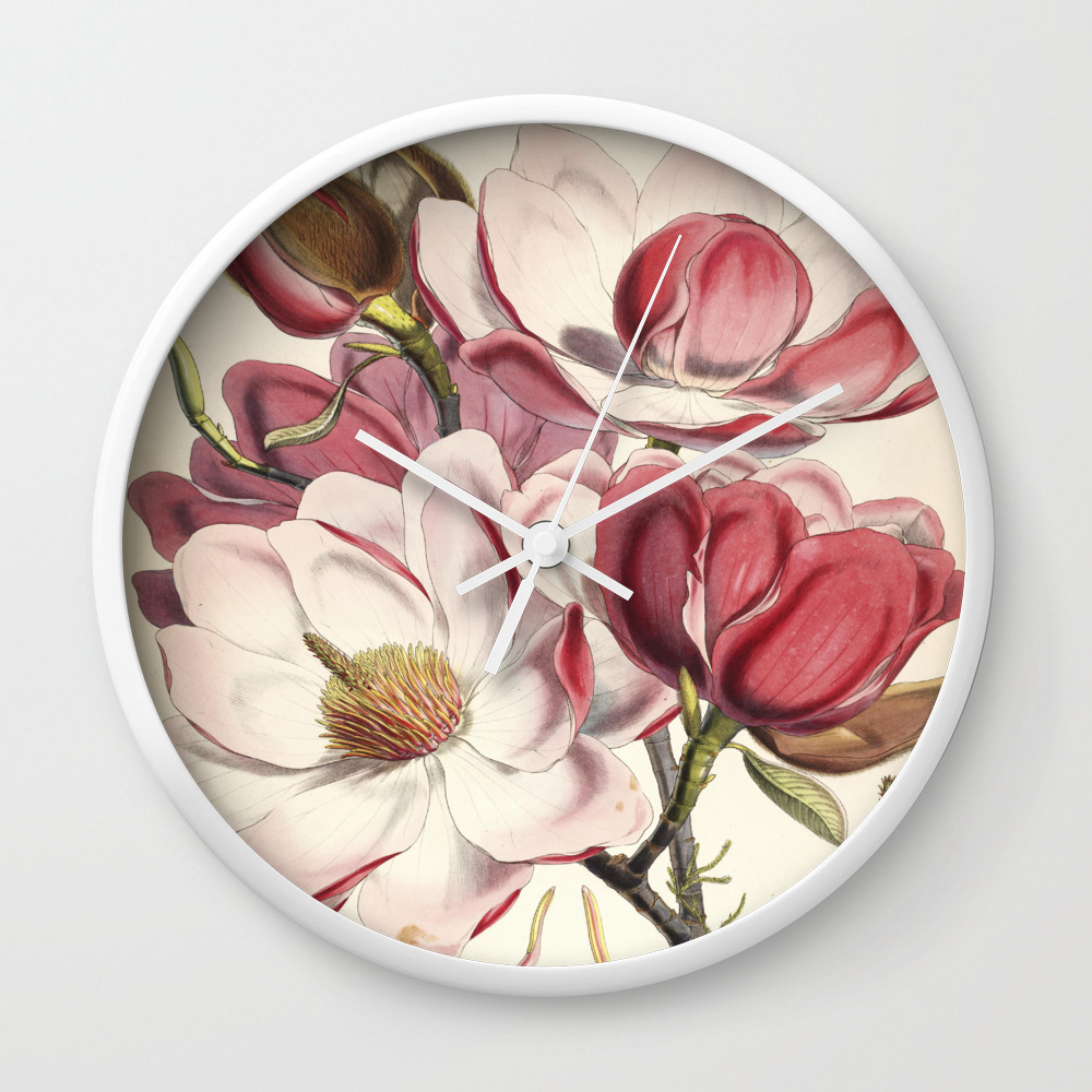 Vintage Floral Sketch Flowers Vintage Painting Wall Clock By Lovecoloray Society6