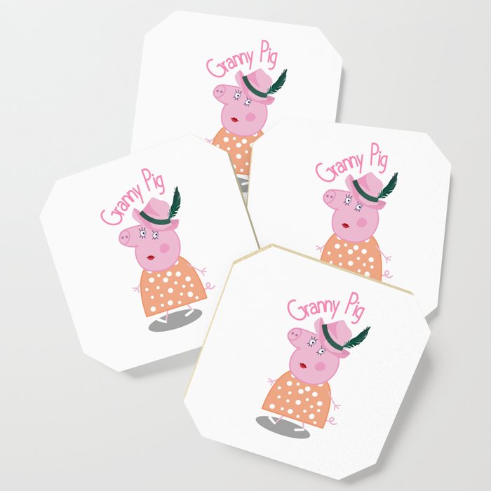 Granny Pig,Grandma Pig tee,Gift for Grandmother Coaster