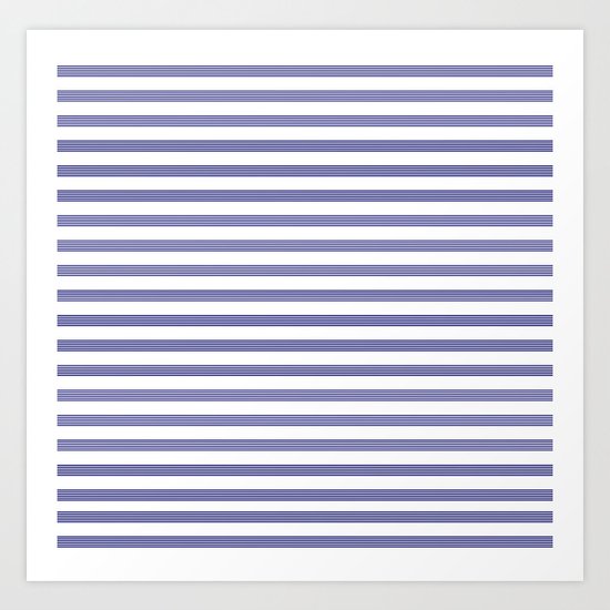 Blue- White- Stripe - Stripes - Marine - Maritime - Navy - Sea - Beach - Summer - Sailor 2 Art Print
