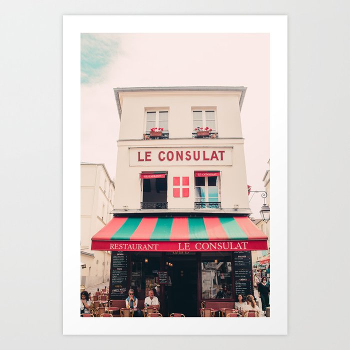 Montmartre Cafe Print - Paris Photography - 'Le Consulat' French Bistro Photo Art Print