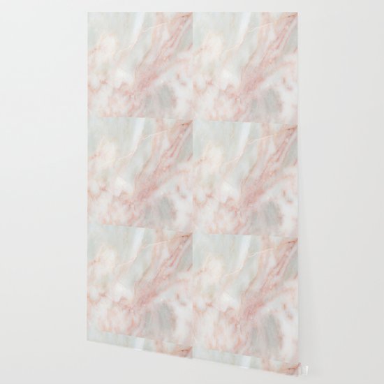 Softest Blush Pink Marble Wallpaper By Marbleco Society6