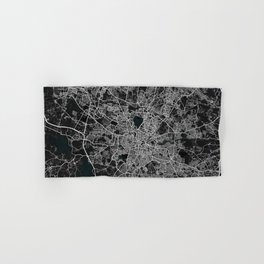 Hyderabad City Map of India - Dark Hand & Bath Towel