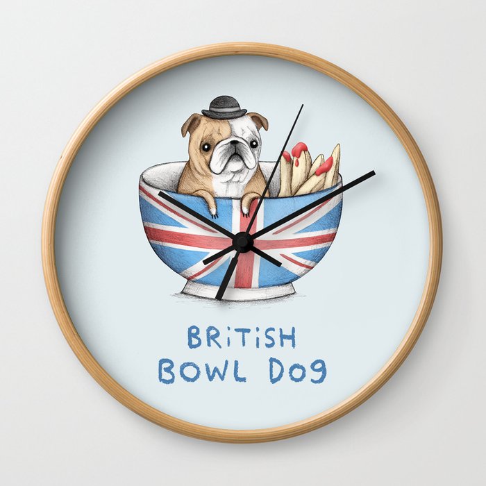 British Bowl Dog Wall Clock