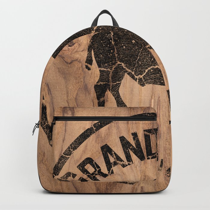 Grand Teton National Park Wyoming Wood Vintage Sign Backpack