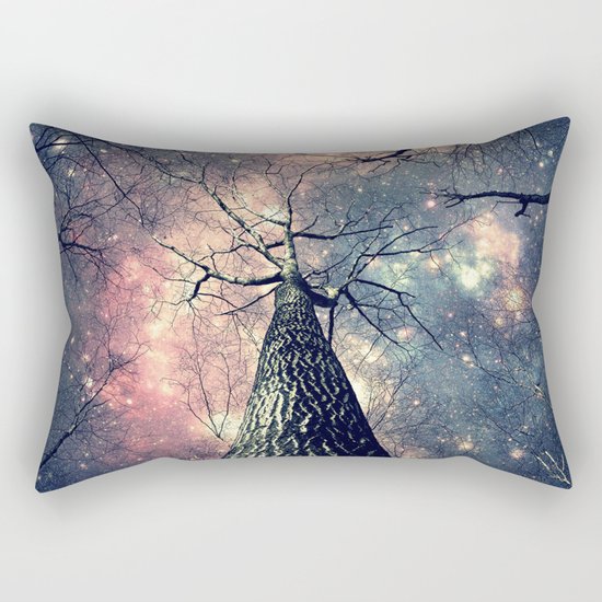 Wintry Trees Galaxy Skies Rectangular Pillow