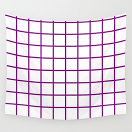 GRID (PURPLE & WHITE) Wall Tapestry