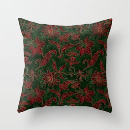 Beautiful Holiday Velvet Pattern Throw Pillow