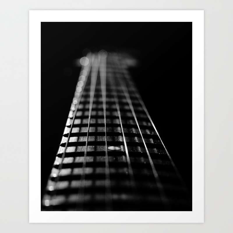 Frets And Cords Black White Abstract Still Life Guitar