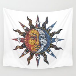 Celestial Mosaic Sun/Moon Wall Tapestry
