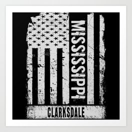 Clarksdale Mississippi Art Print | Mississippi, Clarksdale, Clarksdalecity, Usaflagvintage, America, Usaflag, Mississippictiy, Graphicdesign, Mississippistate, Americanflag 