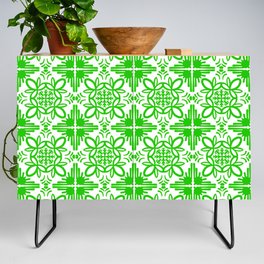 Cheerful Retro Modern Kitchen Tile Pattern Kelly Green Credenza