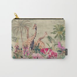 Vintage & Shabby Chic - Tropical Animals And Flower Garden Carry-All Pouch