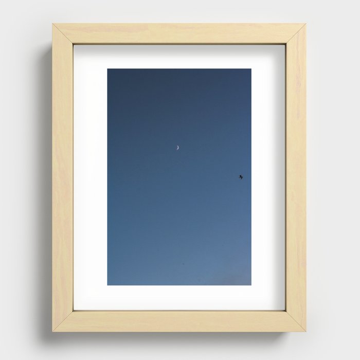 moon and seagull Recessed Framed Print