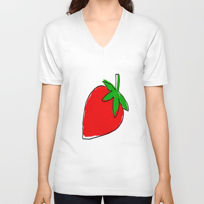 Little Srawberry V Neck T Shirt