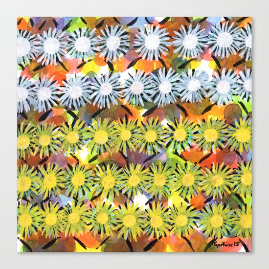 Rainbow Flower Pattern Canvas Print