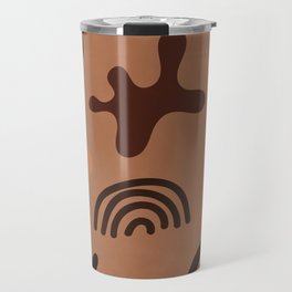 Abstract Organic Shapes - Brown Aesthetic Travel Mug
