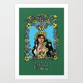 Virgo: Art Nouveau Zodiac Art Print