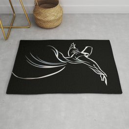 Embracing Humanity With Love Rug | People, Illustration, Black and White, Vector 