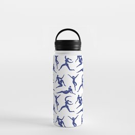 Abstract blue women vintage collage pattern Water Bottle