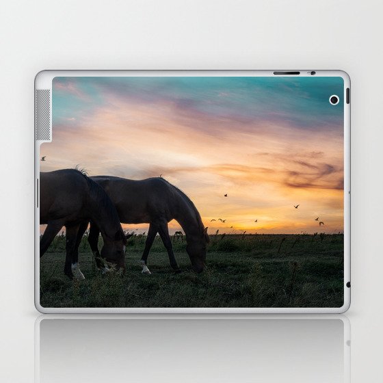 Horses at sunset Laptop & iPad Skin