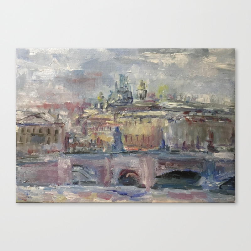 Oil Painting On Canvas City Landscape Artwork Impressionism Cozy